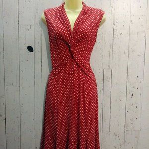 Joseph Ribkoff Red Polka Dot Maxi Dress
